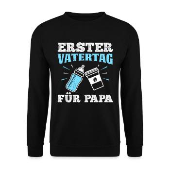 PREMIÈRE FÊTE DES PÈRES POUR PAPA Future papa - Sweat-shirt Unisexe - noir - Devant - Alina (178cm) & Michal (187cm)