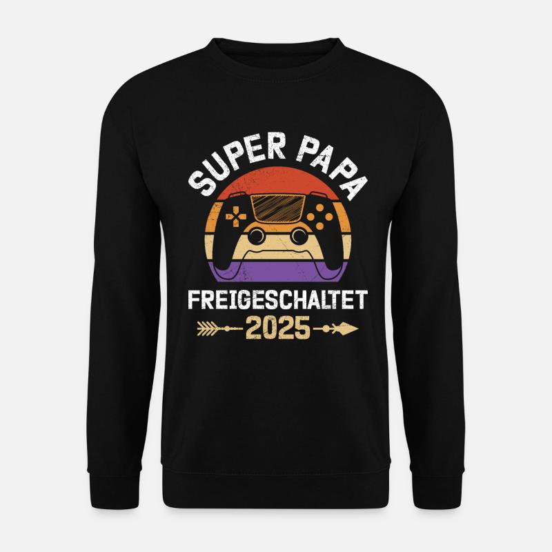 Dad-to-be SUPER DAD UNLOCKED - Unisex Sweatshirt - black