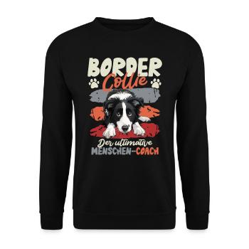 BORDER COLLIE LE COACH HUMAIN ULTIME Drôle - Sweat-shirt Unisexe - noir - Devant - Alina (178cm) & Michal (187cm)