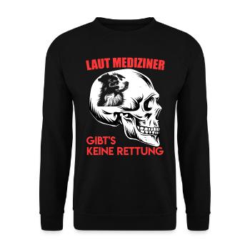 Aussie ACCORDING TO DOCTORS, THERE IS NO SALVATION - Unisex Sweatshirt - black - Front - Alina (178cm) & Michal (187cm)