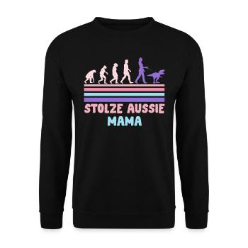 Dog Mom PROUD AUSSIE MOM Australian Shepherd - Unisex Sweatshirt - black - Front - Alina (178cm) & Michal (187cm)