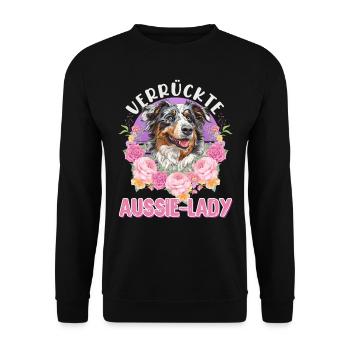 Berger Australien CRAZY AUSSIE LADY Fleurs - Sweat-shirt Unisexe - noir - Devant - Alina (178cm) & Michal (187cm)