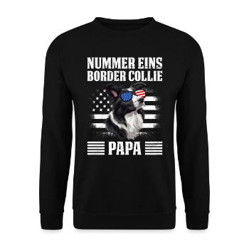 Border Collie NUMBER ONE BORDER COLLIE DAD - Unisex Sweatshirt - black - Front - Alina (178cm) & Michal (187cm)