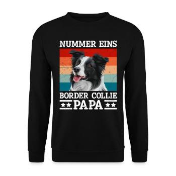 Border Collie NUMBER ONE BORDER COLLIE DAD - Unisex Sweatshirt - black - Front - Alina (178cm) & Michal (187cm)