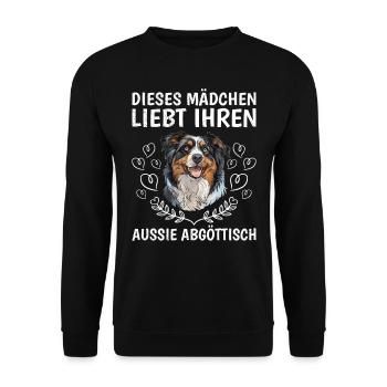 Australian Shepherd THIS GIRL LOVES HER - Unisex Sweatshirt - black - Front - Alina (178cm) & Michal (187cm)