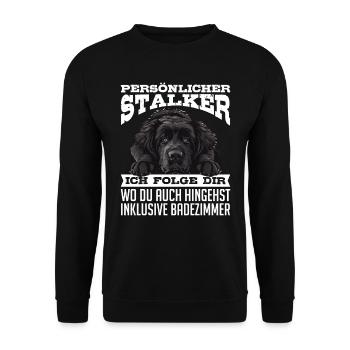 Newfoundland PERSONAL STALKER FOLLOW YOU - Unisex Sweatshirt - black - Front - Alina (178cm) & Michal (187cm)