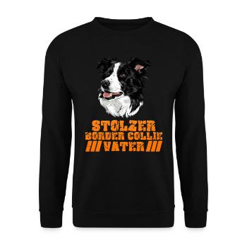 Hundepapa STOLZER BORDER COLLIE VATER Vintage - Unisex Pullover - Schwarz - Vorne - Alina (178cm) & Michal (187cm)
