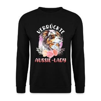 Berger Australien CRAZY AUSSIE LADY Fleurs - Sweat-shirt Unisexe - noir - Devant - Alina (178cm) & Michal (187cm)