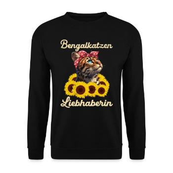 BENGALKATZEN LIEBHABERIN Bengal Katzenbesitzerin - Unisex Pullover - Schwarz - Vorne - Alina (178cm) & Michal (187cm)