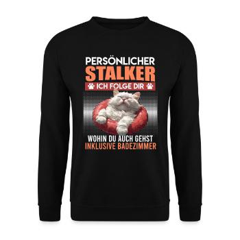 Turkish Van PERSONAL STALKER I FOLLOW YOU - Unisex Sweatshirt - black - Front - Alina (178cm) & Michal (187cm)