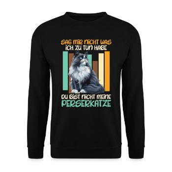 Chat Papa TU N’ES PAS MON CHAT PERSAN Drôle - Sweat-shirt Unisexe - noir - Devant - Alina (178cm) & Michal (187cm)