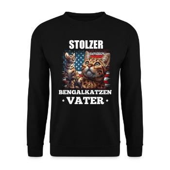 Bengalkatzen Besitzer STOLZER BENGALKATZEN - Unisex Pullover - Schwarz - Vorne - Alina (178cm) & Michal (187cm)