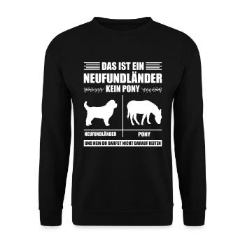 Newfie THIS IS A NEWFOUNDLANDER, NOT A PONY Funny - Unisex Sweatshirt - black - Front - Alina (178cm) & Michal (187cm)