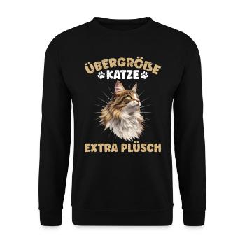 Maine Coon PLUS SIZE CAT EXTRA Plush Funny - Unisex Sweatshirt - black - Front - Alina (178cm) & Michal (187cm)