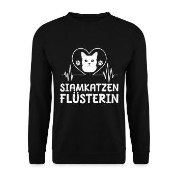 SIAMESE CATS WHISPERER Funny Cat Mom Siamese Cat - Unisex Sweatshirt - black - Front - Alina (178cm) & Michal (187cm)