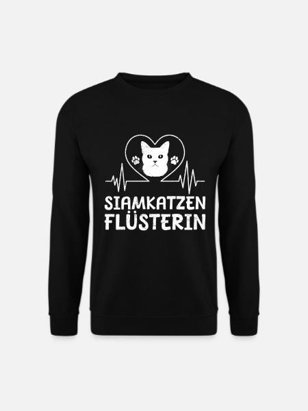 SIAMKATZEN FLÜSTERIN Lustig Katzenmama Siamkatze - Unisex Pullover - Schwarz