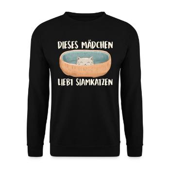 Siamkatzen DIESES MÄDCHEN LIEBT SIAMKATZEN - Unisex Pullover - Schwarz - Vorne - Alina (178cm) & Michal (187cm)
