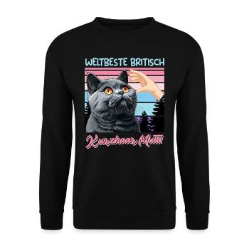Britisch Kurzhaar WELTBESTE BRITISCH KURZHAAR - Unisex Pullover - Schwarz - Vorne - Alina (178cm) & Michal (187cm)