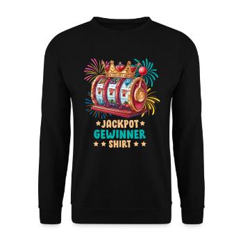 Slot Machine JACKPOT WINNER SHIRT 777 Casino - Unisex Sweatshirt - black - Front - Alina (178cm) & Michal (187cm)