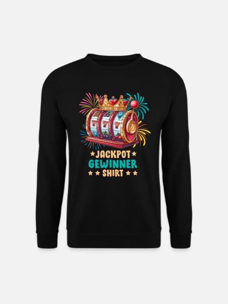 Spielautomat JACKPOT GEWINNER SHIRT 777 Casino - Unisex Pullover - Schwarz
