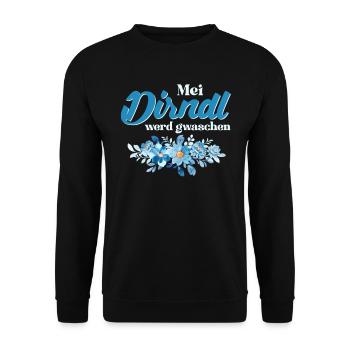Dirndl Replacement Outfit MEI DIRNDL WERD GWASCH - Unisex Sweatshirt - black - Front - Alina (178cm) & Michal (187cm)
