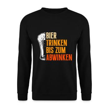 Drink beer until you drop Bavaria Beer Tent - Unisex Sweatshirt - black - Front - Alina (178cm) & Michal (187cm)