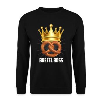 Bretzel König Bretzel Brezn Bayern - Unisex Pullover - Schwarz - Vorne - Alina (178cm) & Michal (187cm)