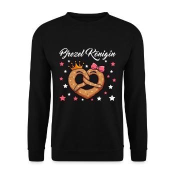 Reine du bretzel - Sweat-shirt Unisexe - noir - Devant - Alina (178cm) & Michal (187cm)