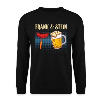 Frank and Stein Saucisse et bière Bavaria - Sweat-shirt Unisexe - noir - Devant - Alina (178cm) & Michal (187cm)