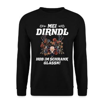 My Dirndl Left in the Closet Replacement Dirndl - Unisex Sweatshirt - black - Front - Alina (178cm) & Michal (187cm)