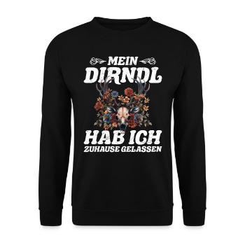 Today without Dirndl Replacement Dirndl Women - Unisex Sweatshirt - black - Front - Alina (178cm) & Michal (187cm)