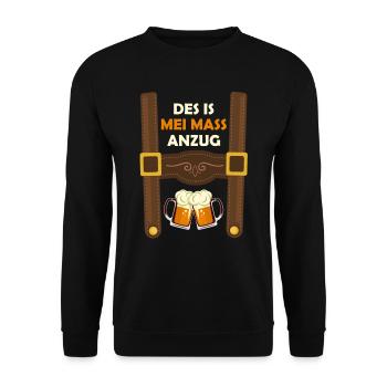 Des is mei Mass Suit Beer Drinker Beer Saying - Unisex Sweatshirt - black - Front - Alina (178cm) & Michal (187cm)