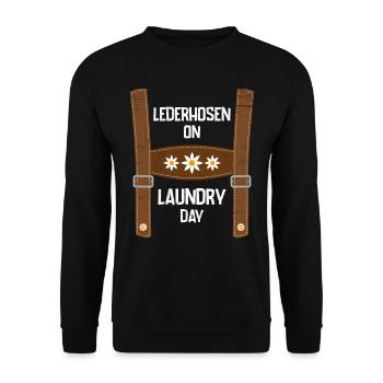 Today without lederhosen Replacement costume men - Unisex Sweatshirt - black - Front - Alina (178cm) & Michal (187cm)