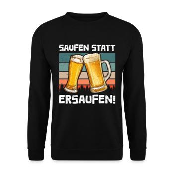 Boire de la bière au lieu de la noyer - Sweat-shirt Unisexe - noir - Devant - Alina (178cm) & Michal (187cm)