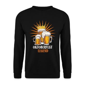 King Legende Biertrinker - Unisex Pullover - Schwarz - Vorne - Alina (178cm) & Michal (187cm)