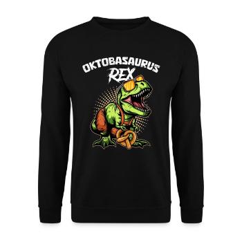Oktobasaurus Rex Pretzelrex Pretzelsaurus - Sweat-shirt Unisexe - noir - Devant - Alina (178cm) & Michal (187cm)