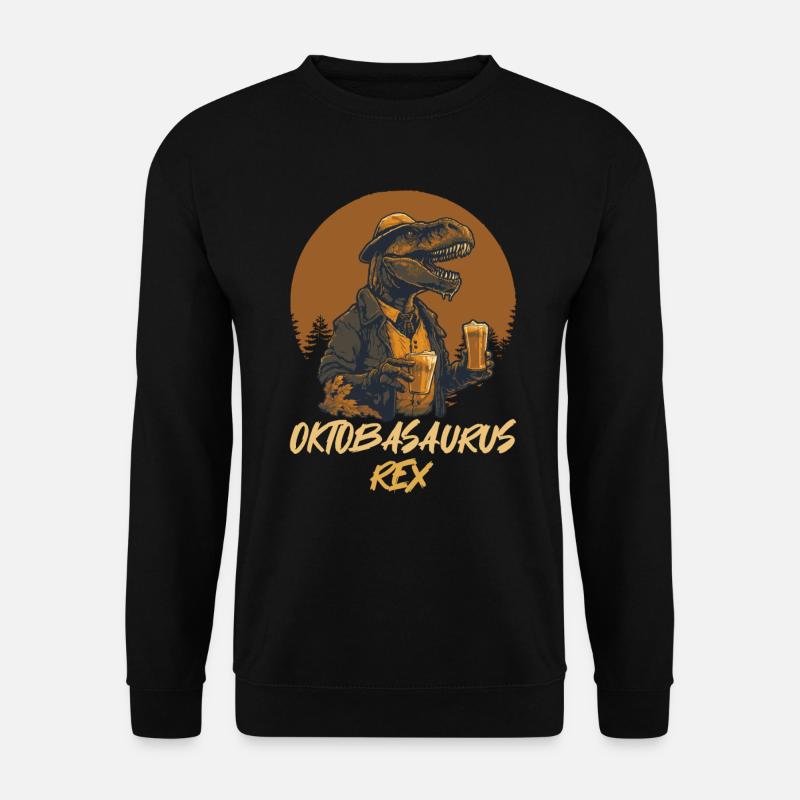 Oktbasaurusrex Bier Dinosaurier Biertrinker - Unisex Pullover - Schwarz
