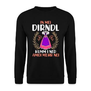 Dirndl zu klein Trachtenshirt Damen Trachten Dirndl - Unisex Sweatshirt - black - Front - Alina (178cm) & Michal (187cm)