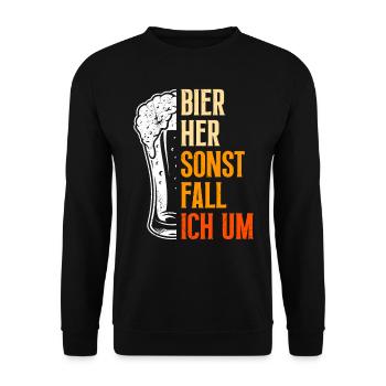 Bière ici ou je tombe - Sweat-shirt Unisexe - noir - Devant - Alina (178cm) & Michal (187cm)