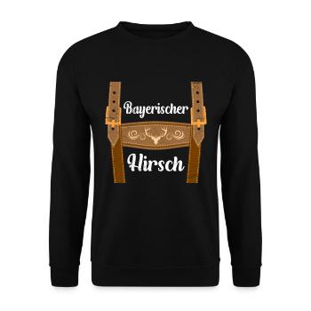 Bavarian Stag Real Bavarian - Unisex Sweatshirt - black - Front - Alina (178cm) & Michal (187cm)