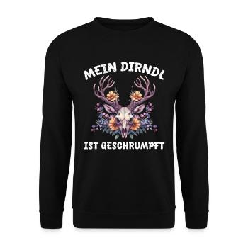 Dirndl zu klein Trachtenshirt Damen Trachten Dirndl - Unisex Sweatshirt - black - Front - Alina (178cm) & Michal (187cm)