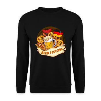 Munich Folk Festival BEER FESTIVAL Fun - Unisex Sweatshirt - black - Front - Alina (178cm) & Michal (187cm)