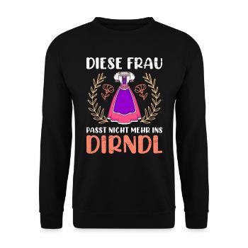 Dirndl zu klein Trachtenshirt Damen Trachten Dirndl - Unisex Sweatshirt - black - Front - Alina (178cm) & Michal (187cm)