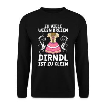 Dirndl zu klein Trachtenshirt Damen Trachten Dirndl - Unisex Sweatshirt - black - Front - Alina (178cm) & Michal (187cm)