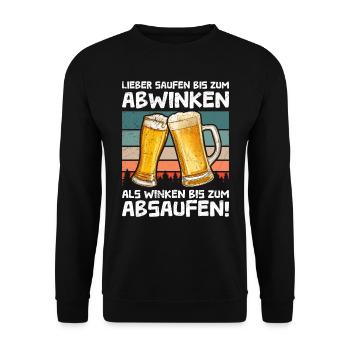 Funny Beer Drinker Saying Beer - Unisex Sweatshirt - black - Front - Alina (178cm) & Michal (187cm)