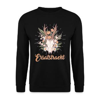 Münchner Volksfest ERSATZTRACHT Dirndl Trachten - Unisex Pullover - Schwarz - Vorne - Alina (178cm) & Michal (187cm)