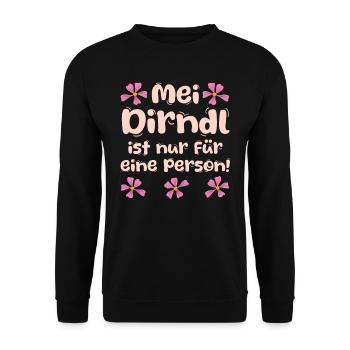 Münchner Volksfest MEI DIRNDL IST NUR FÜR EINE - Unisex Pullover - Schwarz - Vorne - Alina (178cm) & Michal (187cm)