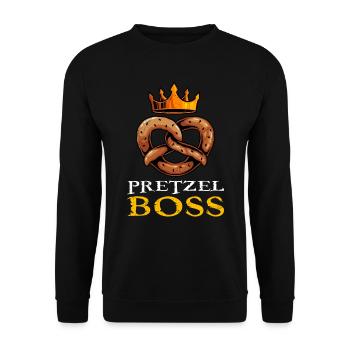 Pretzel Brezel König Bayrisches Brezel - Unisex Pullover - Schwarz - Vorne - Alina (178cm) & Michal (187cm)
