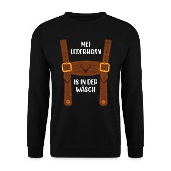 My Lederhosen Is In The Laundry Replacement Traditional Costume - Unisex Sweatshirt - black - Front - Alina (178cm) & Michal (187cm)