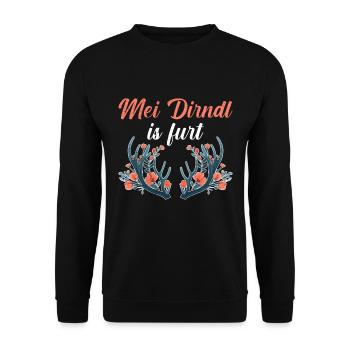 Today without Dirndl Replacement Dirndl Women - Unisex Sweatshirt - black - Front - Alina (178cm) & Michal (187cm)